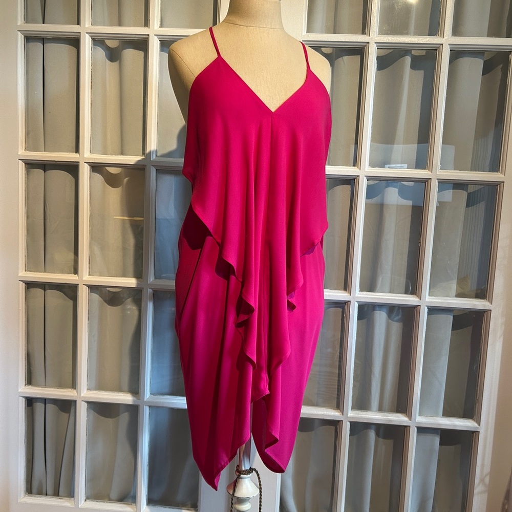 Vibrant Pink Asymmetrical Cocktail Sundress
